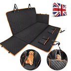 Dog car seat cover laid flat with side flaps