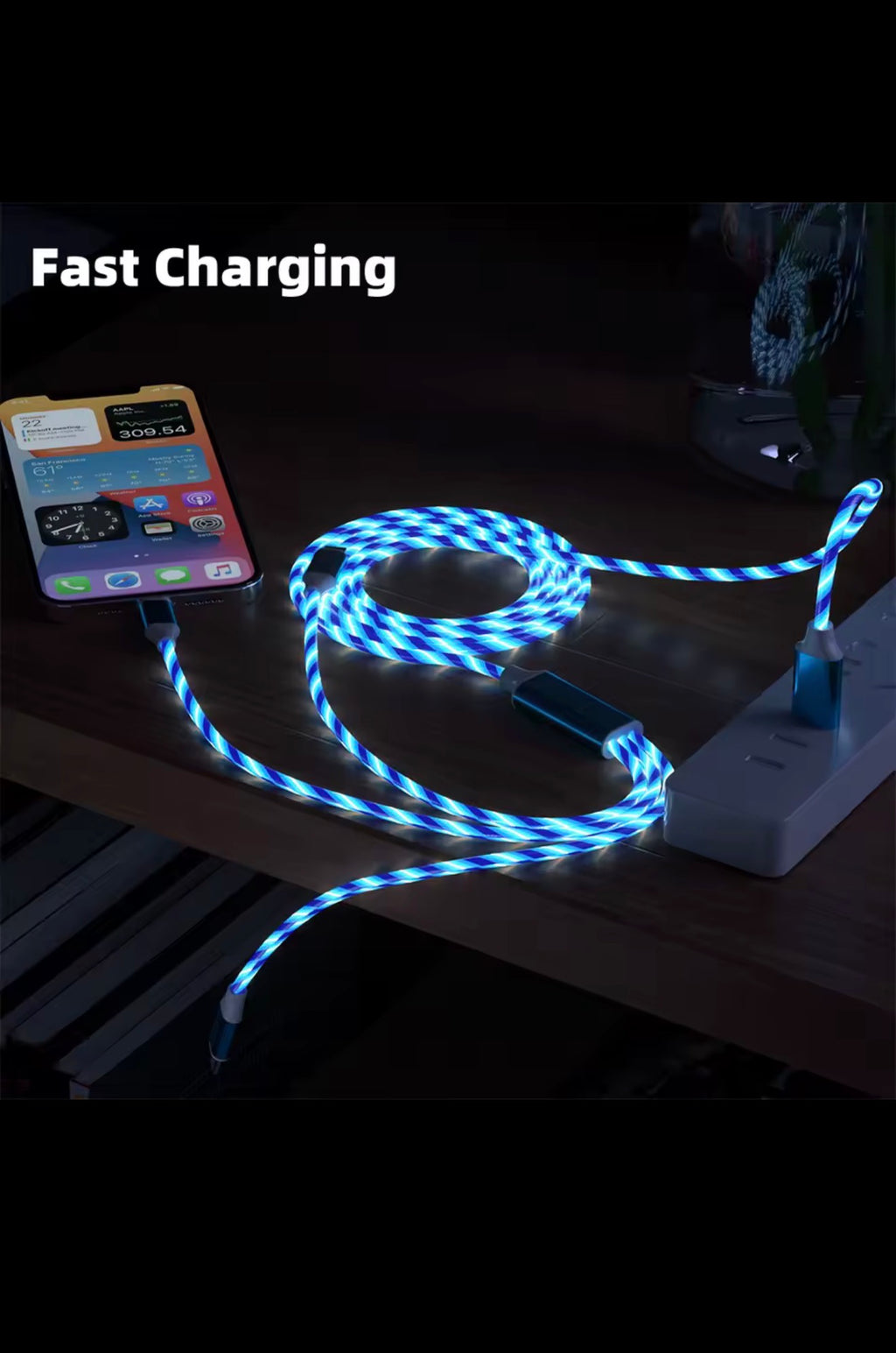 Magnetic Charging Cable 3 in 1 Fast Charger Anti Tangle