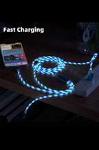 Magnetic Charging Cable 3 in 1 Fast Charger Anti Tangle