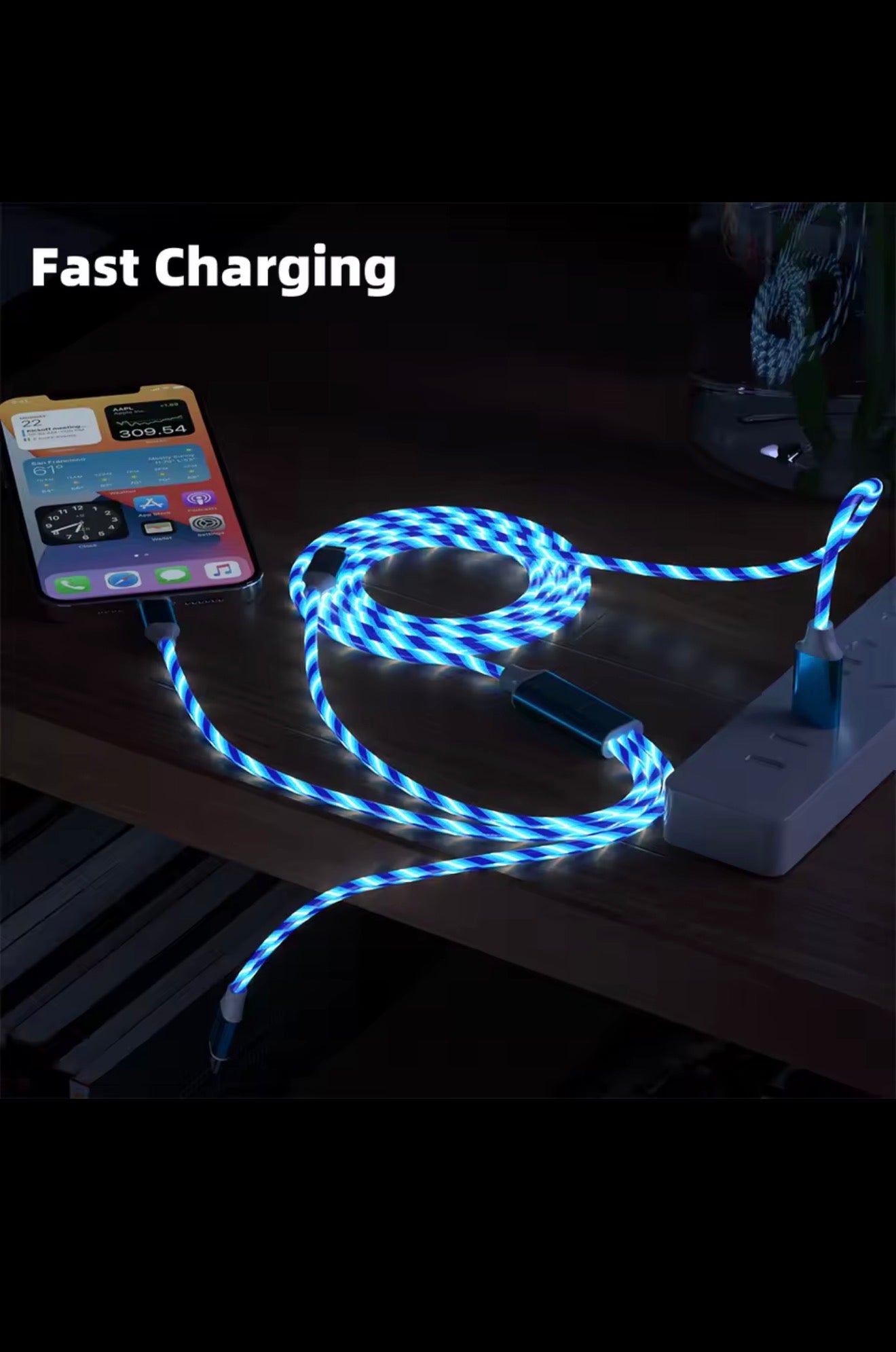 Magnetic Charging Cable 3 in 1 Fast Charger Anti Tangle