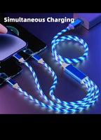 Magnetic Charging Cable 3 in 1 Fast Charger Anti Tangle